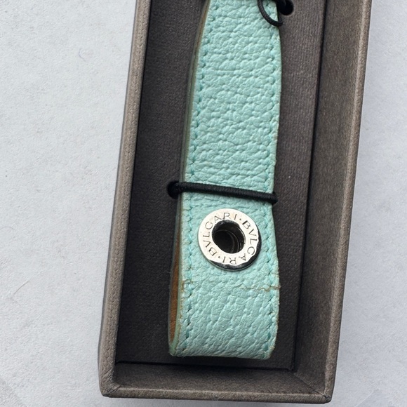 Bvlgari Mint Green Leather Keychain - Picture 10 of 11